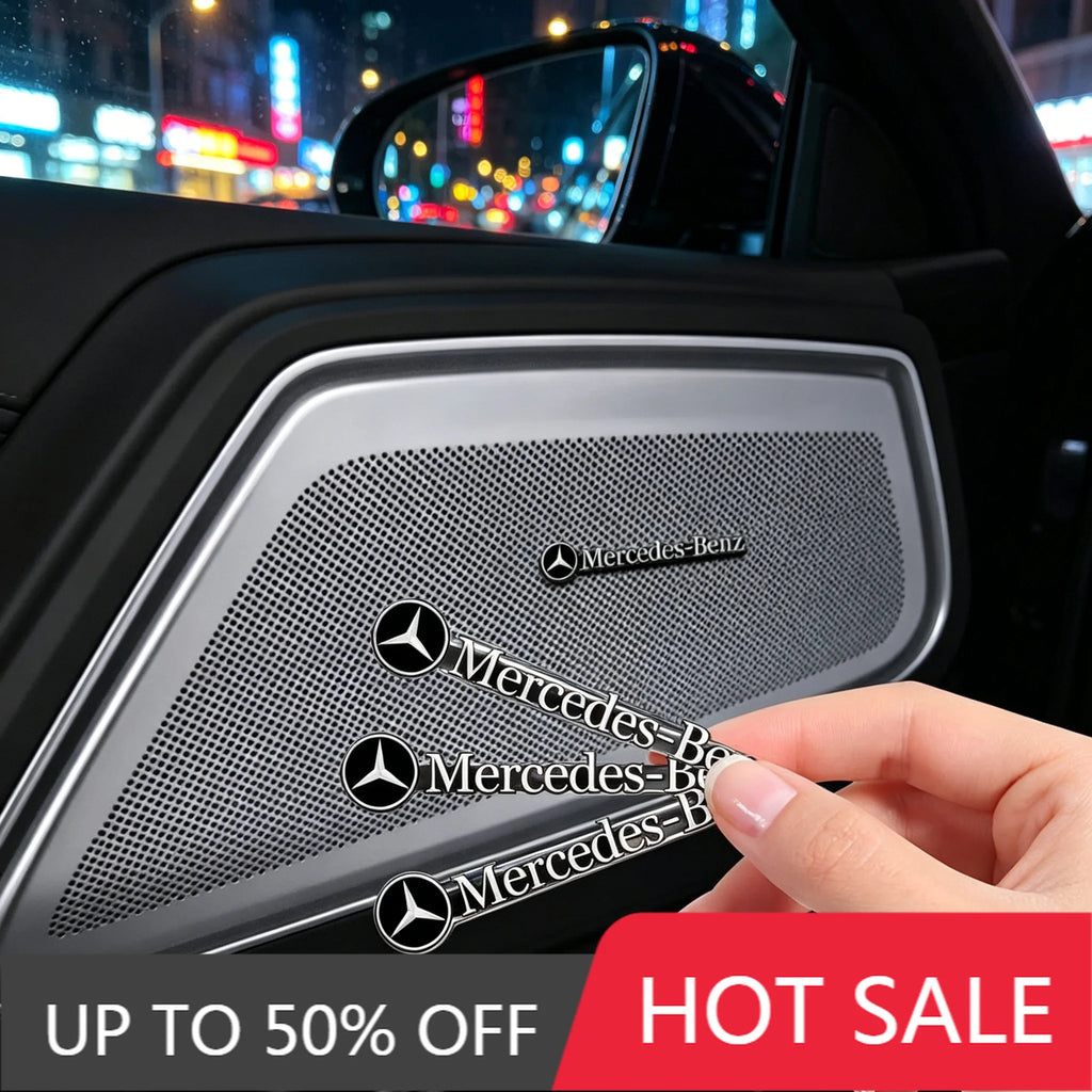 Car Audio Decoration Badge Modified Logo Audio Stickers For Mercedes-Benz AMG GT CLS GLC GLK W211 W221 W220 W163 W164 W203 W204
