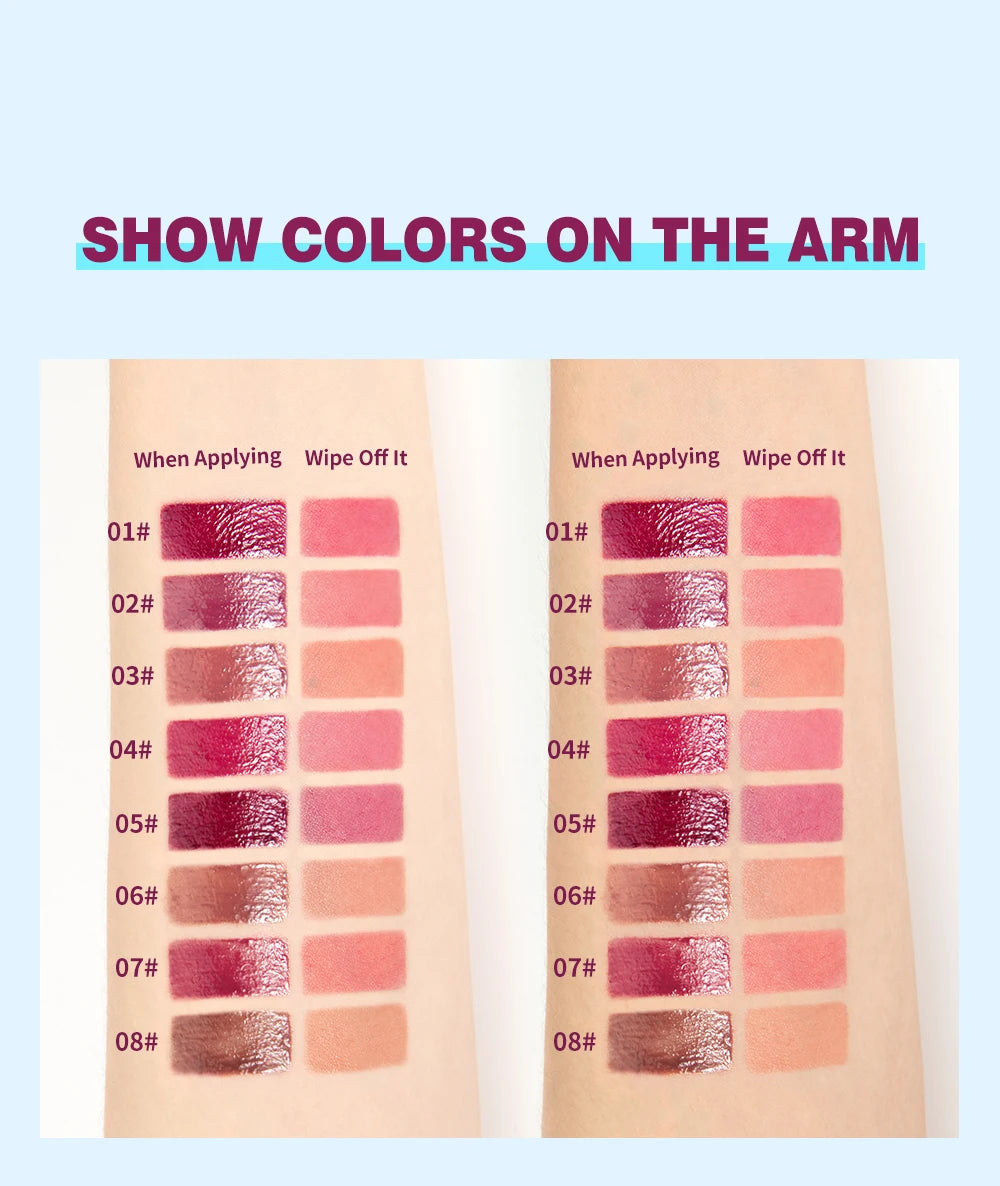QIBEST Hydrating Crystal Lip Gloss Easy to Fade Mirror Water Glazed Lip Glaze Long Lasting Moisturizing Gloss Lip Tint Cosmetics
