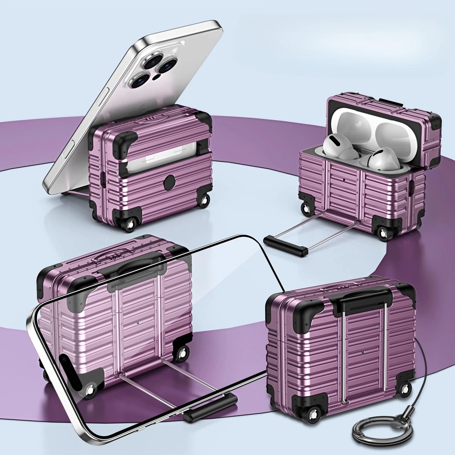 Individual Suitcase for Airpods 4 3 2 Pro Trendy Luggage Protective Case for Airpods1/2/pro2 Drop-proof Headphone Case ﻿  ﻿
