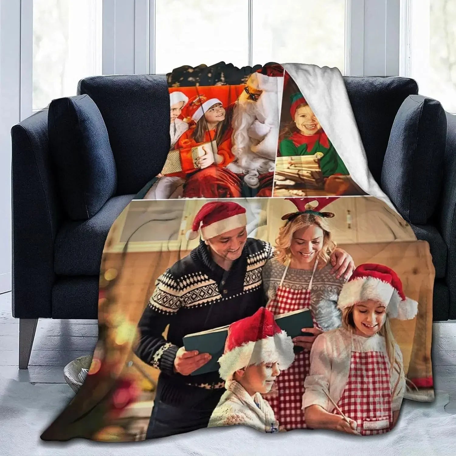 Custom Blanket with Photo,Personalized Flannel Blanket for Adults Children Birthday Christmas Father Mother Valentine's Day Gift
