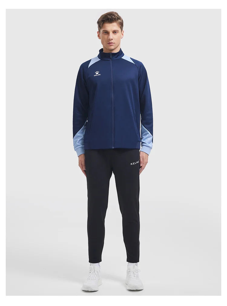 KELME Men's Running Jacket Football Sport Training Coat Windproof Fitness Jogging Sportwear Warm Lamb Woll Jackets 8361WT1064