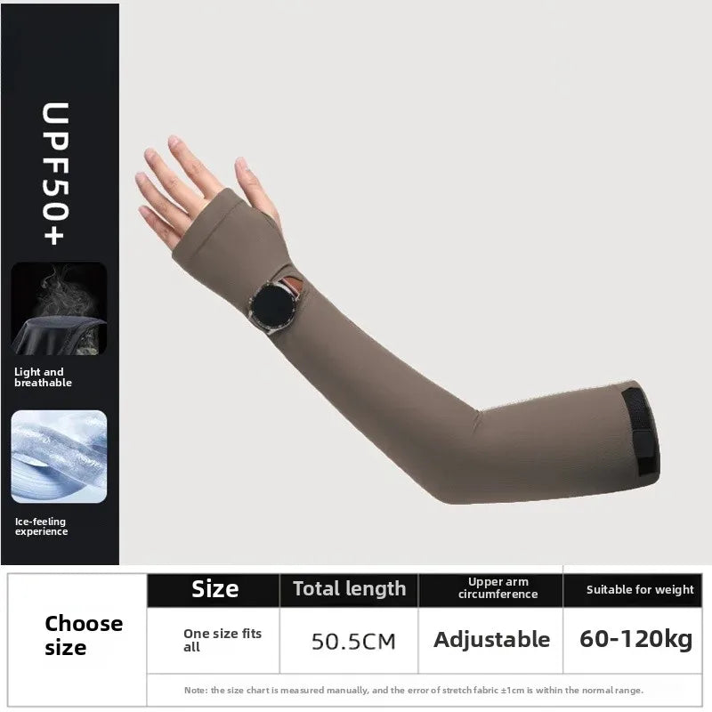 Ice Silk Sun Protection Sleeve Covers Thin UV Protection for Driving Cycling Fishing Men's New Summer Style Arm Guard