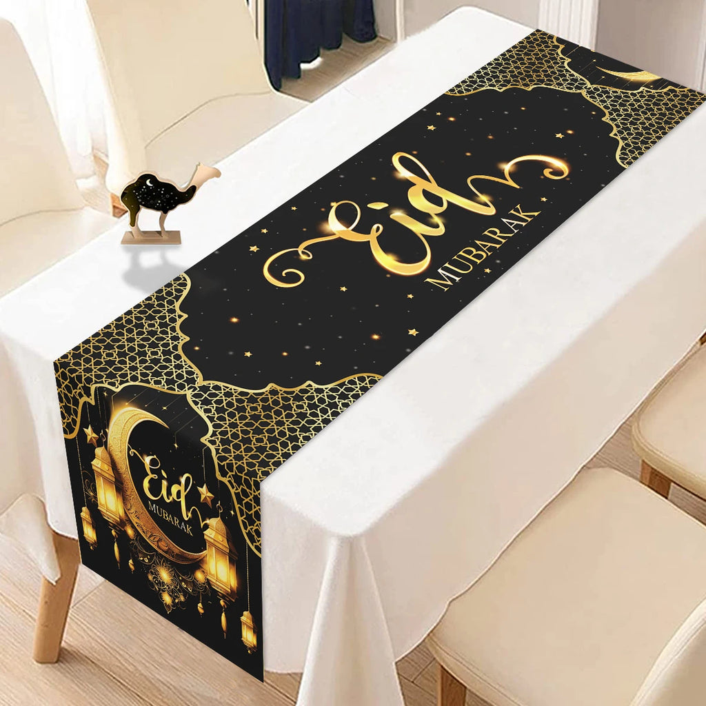 Ramadan Table Runner Eid Mubarak Decoration 2026 for Home Ramadan Kareem Ramadan Mubarak Islamic Muslim Party Eid Al-Fitr Gifts