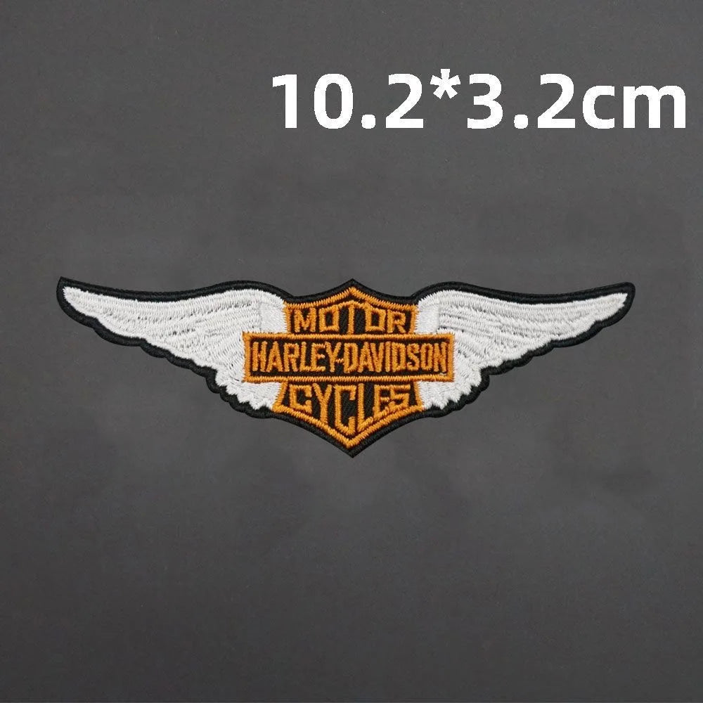 New Harley Davidson Punk Embroidered Patches on Clothes Iron on Patches for Clothing Jacket Badge DIY Biker Appliques Stirpes