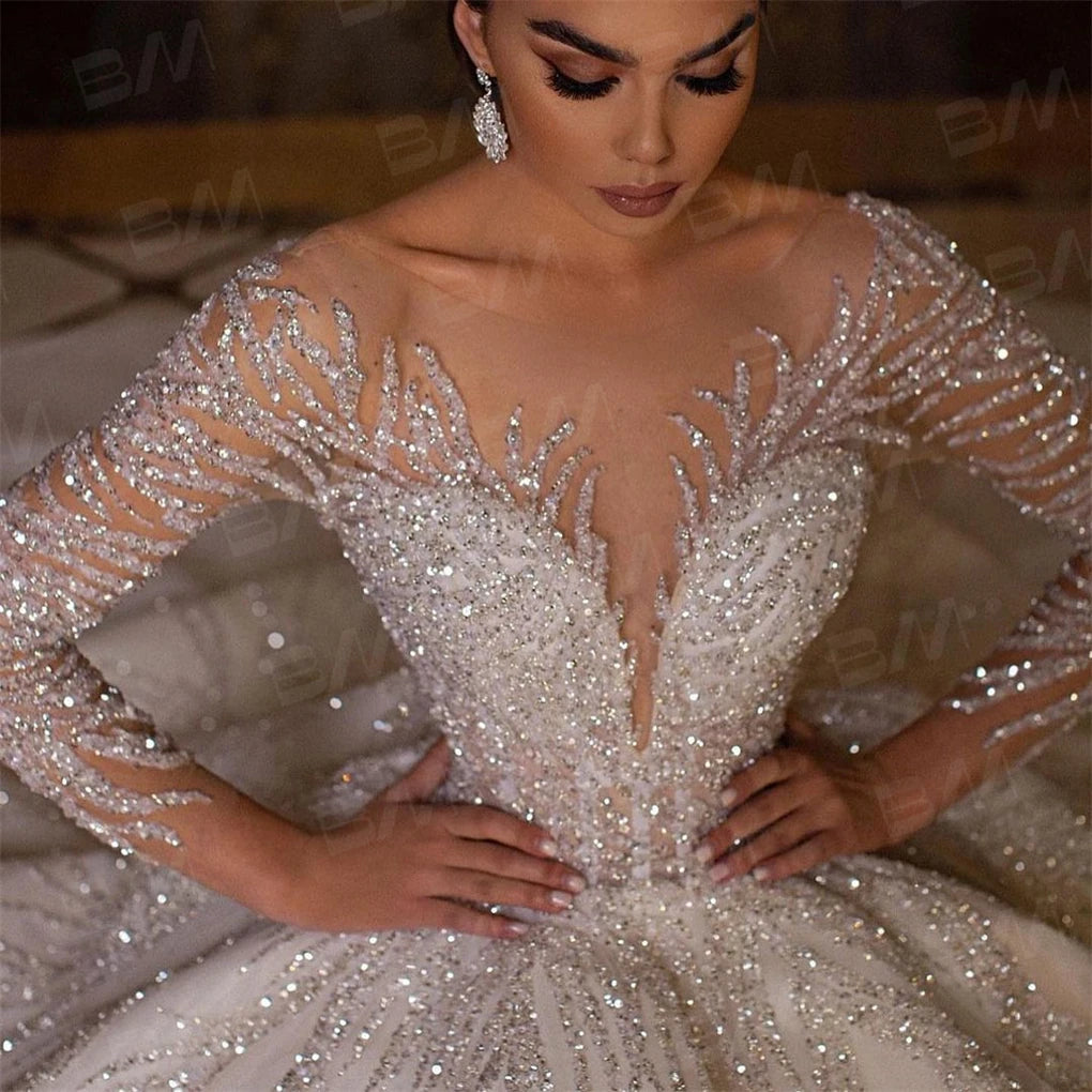 luxury hand beaded wedding dress