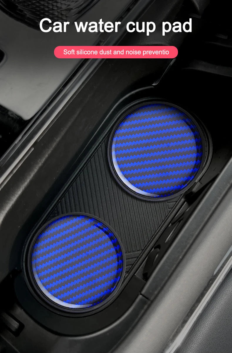 2PC Car Water Cup Pad Non Slip Coaster Drinks Mat For Abarth Punto 124 500 595 695 500X 500e Car Interior Auto Accessories