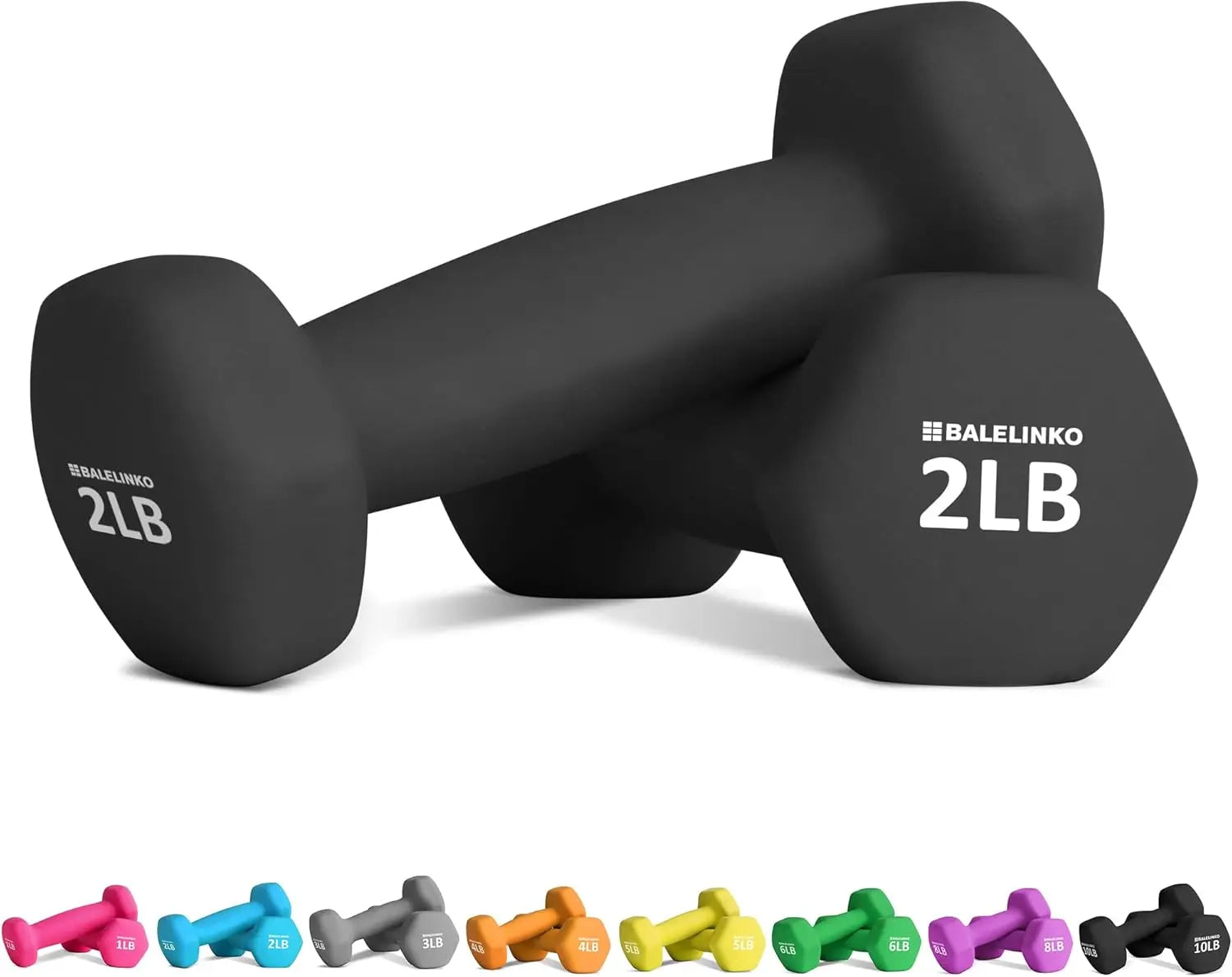 2 LB Dumbbell Pair Home Gym Workouts Strength Training Weight Loss Pilates Weights Yoga Sets Weights for Women, Men, Seniors