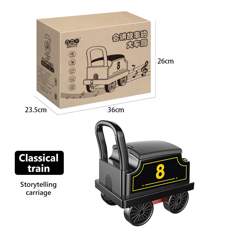 Child Electric Train Kids Riding Toy Ailway Classical  Model Can Carry Train Rail Car Children's Baby Walker Stroller Toys Gifts