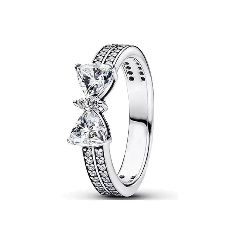 Hot Sales S925 Sterling Silver Disney New Style Charm Ring Crystal  Fashionable Luxury Accssory For Women Wedding Gift
