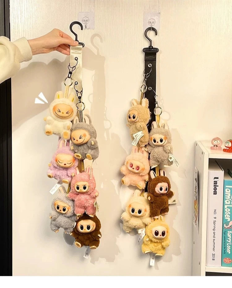 Hanging Storage Hook for Labubu Cartoon Doll Storage Rack with 8 Hooks Door & Wall Hanging Organizer for Labubu Accessories