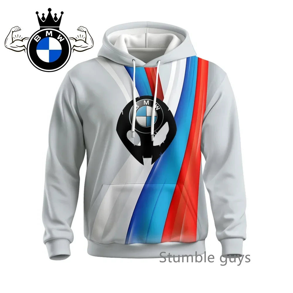 Autumn Men's BMW Hoodie Long Sleeve Sweatshirt Jacket Coat Sports Motorcycle Racing M Power Car Brand Casual Fashion