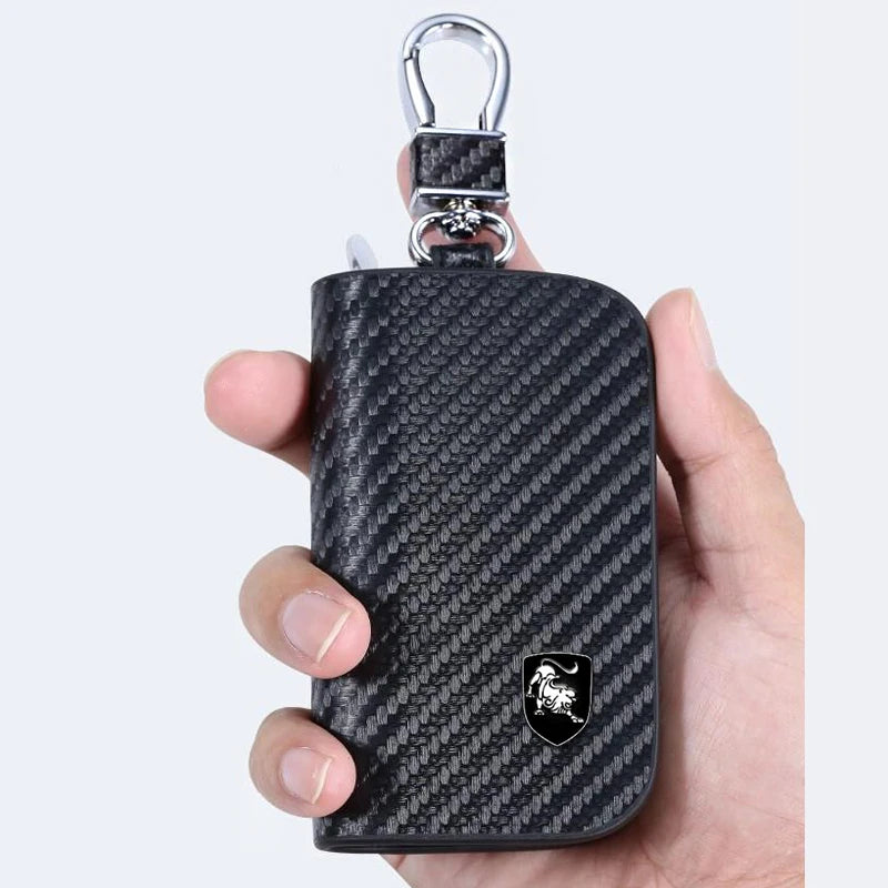 Key Holder For Car Keys Wallet Pouch Bag Genuine Leather Keychain Housekeeper Car Key Case Organizer Key Cover With Car Logo