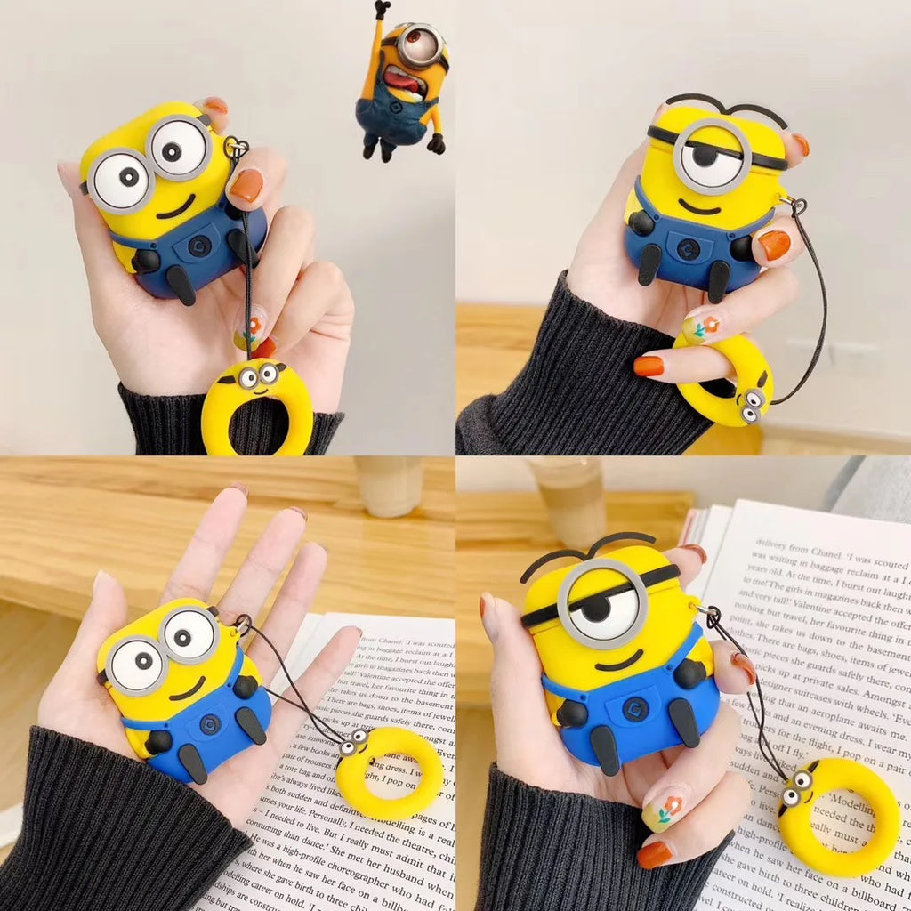For Airpods 1 2 3 4 Pro 2 Case Cute Cartoon M-Minions Silicone Earphone Case Accessories Cover airpods pro3