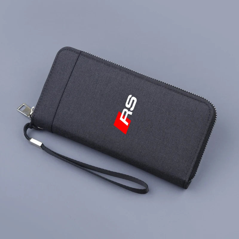 1PC Car Logo Coin Purse Wallet Credit ID Card Bag Coin Purse For Audi RS B7 B8 B9 A3 8P 8V A4 A6 C6 C5 Q2 Q3 Q5 Q7 Q8 TT RS3 RS4