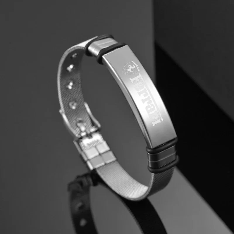 Adjustable Stainless Steel Ferrari Emblem Bracelet Women Men Gift  For Ferrari 488 Roma F8 SF90 812 360 FF F430 LaFerrari Amalfi