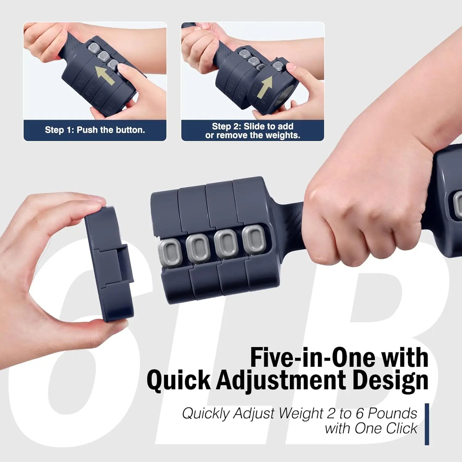 Adjustable Dumbbells Set of 2, 8-in-1 Hand Weights for Women 2lb to 6lb, Home Gym Workout Equipment