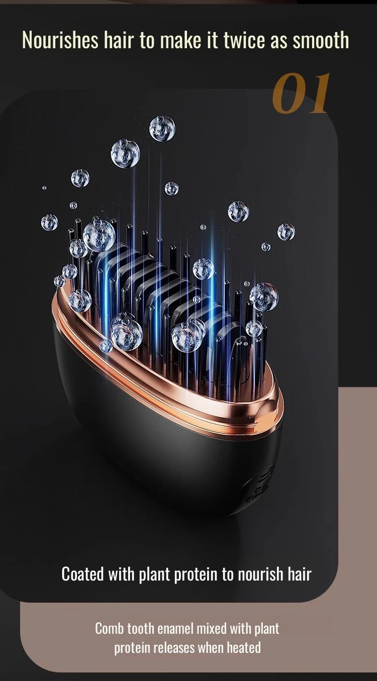 Mini hair straightener wireless USB charging portable multi-functional hair care hair styling comb straightener smooth hair
