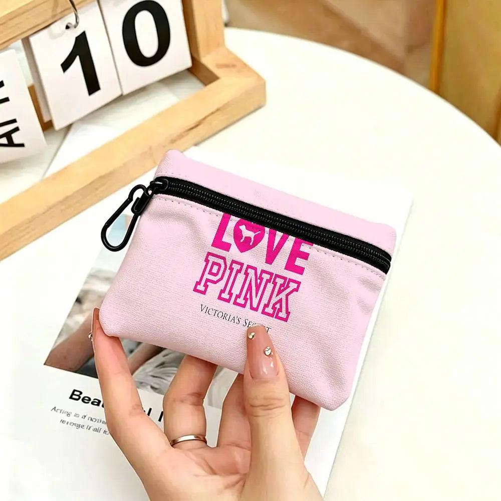 V-Victorias-Fashion-S-Secret Compact Oxford Cloth Zipper Pouch Detachable Carabiner Mini Coin & Key Wallet