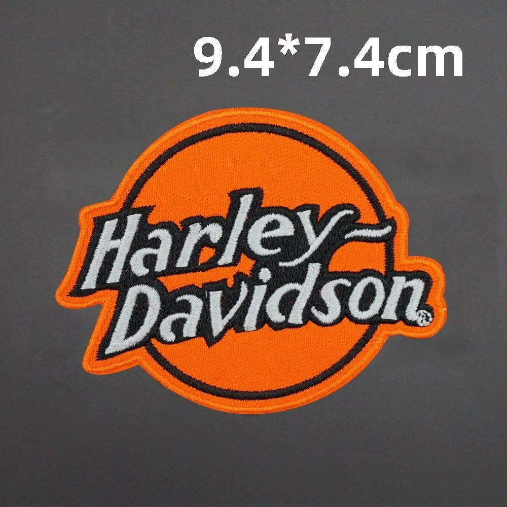 New Harley Davidson Punk Embroidered Patches on Clothes Iron on Patches for Clothing Jacket Badge DIY Biker Appliques Stirpes