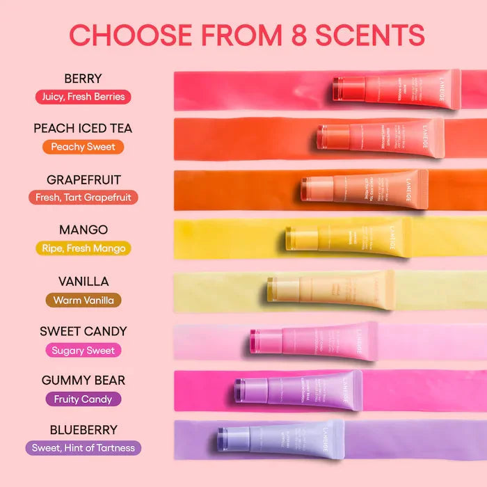 Laneige Lip Glowy Lightweight Hydration Balm Shea Butter Glaze Craze Tinted Polypeptide Lip Gloss Serum Fruit Donut Lip Oil Care