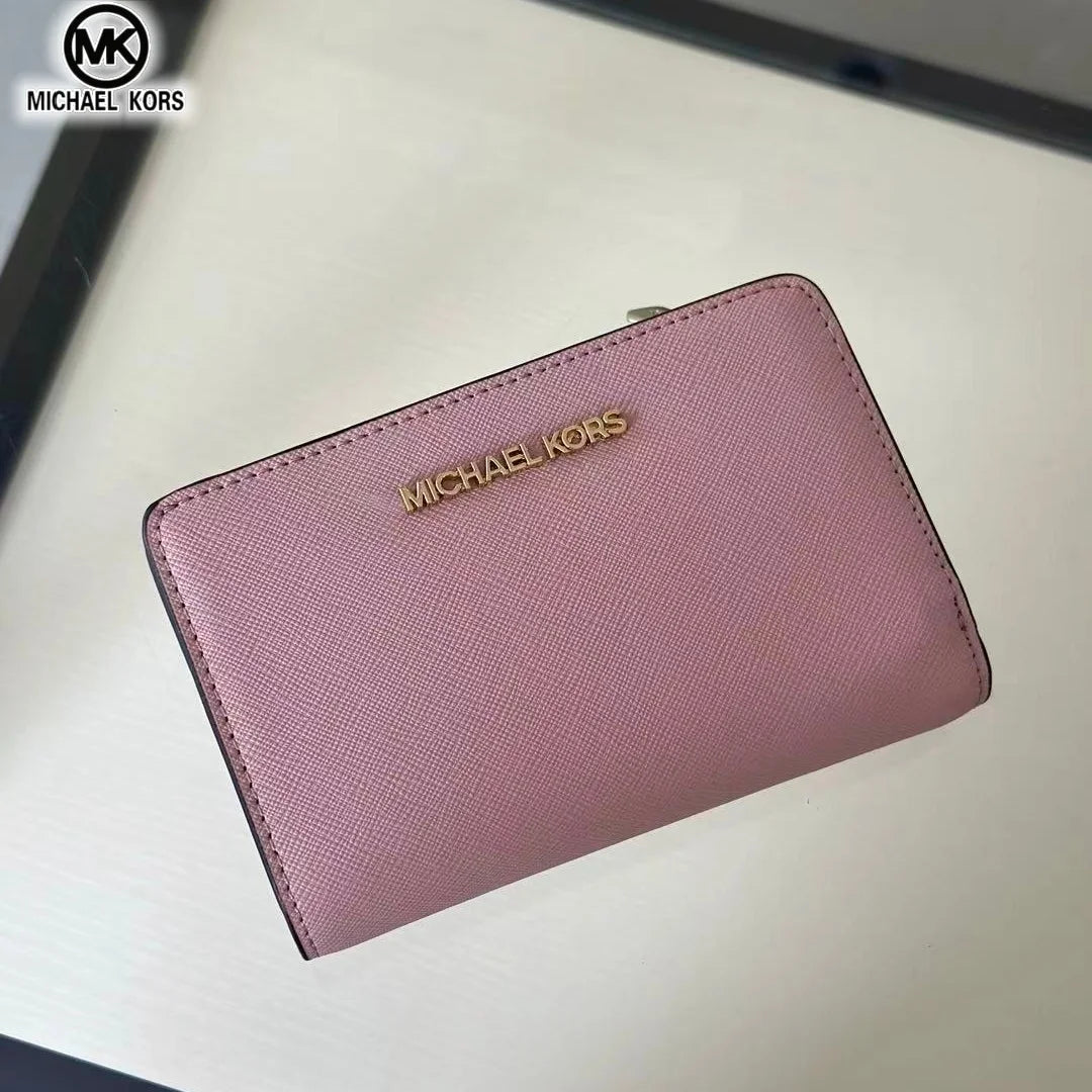 2026 New Michael Kors Women's Fashion Luxury Men's and Women's MK Leisure High end Wallet Card Bag Folding Versatile Zero Wallet