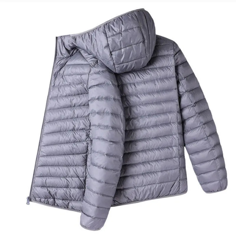 2026 Winter New Men's Casual Warm Hooded Cotton Warm Jacket Outdoor Sports Fashion Leisure Solid Color Hooded Warm Cotton Jacket