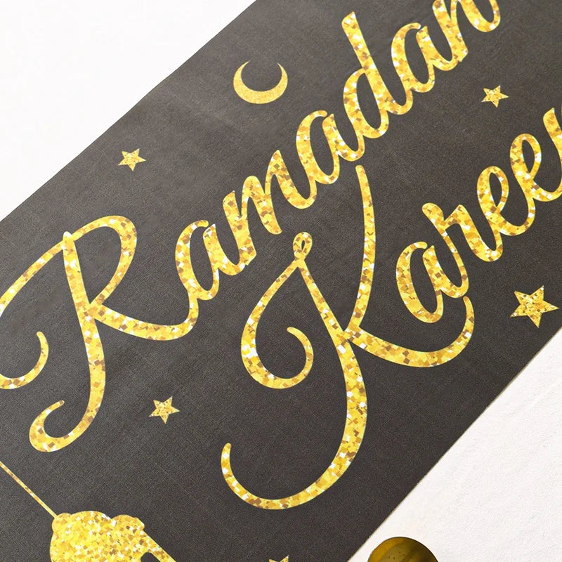 Ramadan Table Runner Eid Mubarak Decoration 2026 for Home Ramadan Kareem Ramadan Mubarak Islamic Muslim Party Eid Al-Fitr Gifts