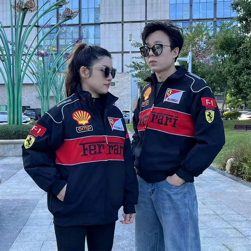 High-Quality F1 Racing Embroidered Jacket Locomotive Riding Jacket Couple Coat For Ferrari F430 488 Stradale Roma F8 Spider SF90