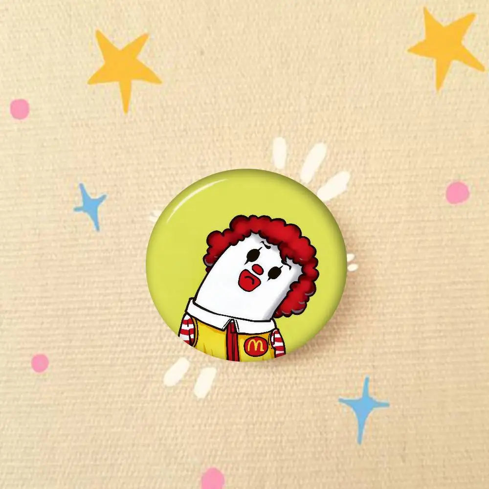 Anime Creative Tinplate Soft Button Pins Animal Icon Brooch Lapel Backpack Badge Accessories Pin Hot McDonalds logo Corp