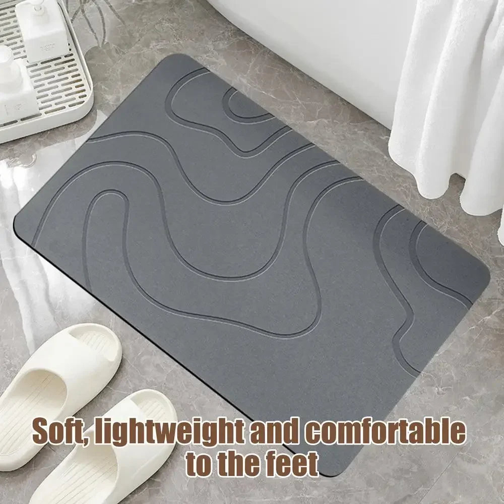 Indoor Diatomite Stone Bath Mat, Soft Diatomite Mud Mat, Water Absorption, Quick-Drying, Entrance Rugs