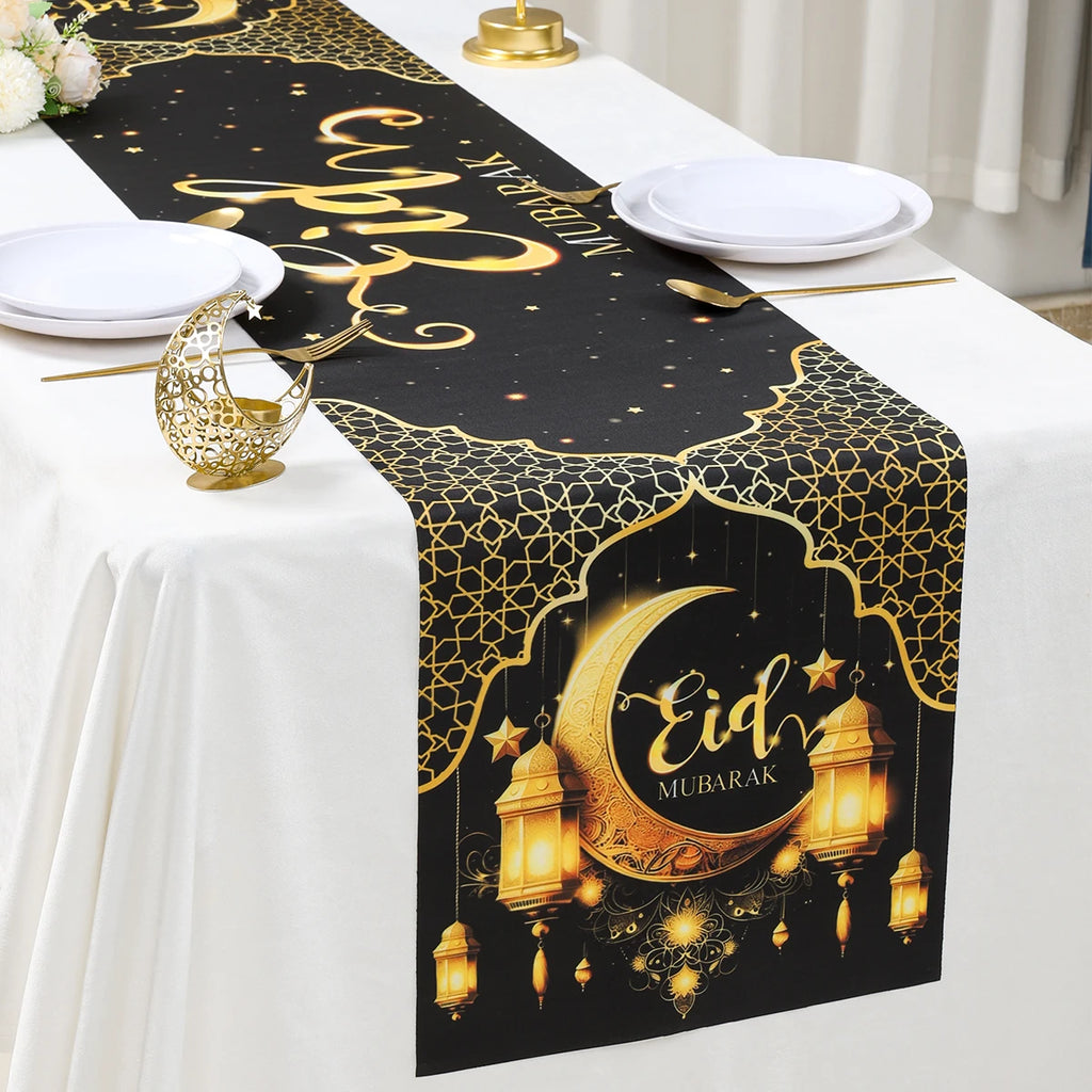 Ramadan Table Runner Eid Mubarak Decoration 2026 for Home Ramadan Kareem Ramadan Mubarak Islamic Muslim Party Eid Al-Fitr Gifts