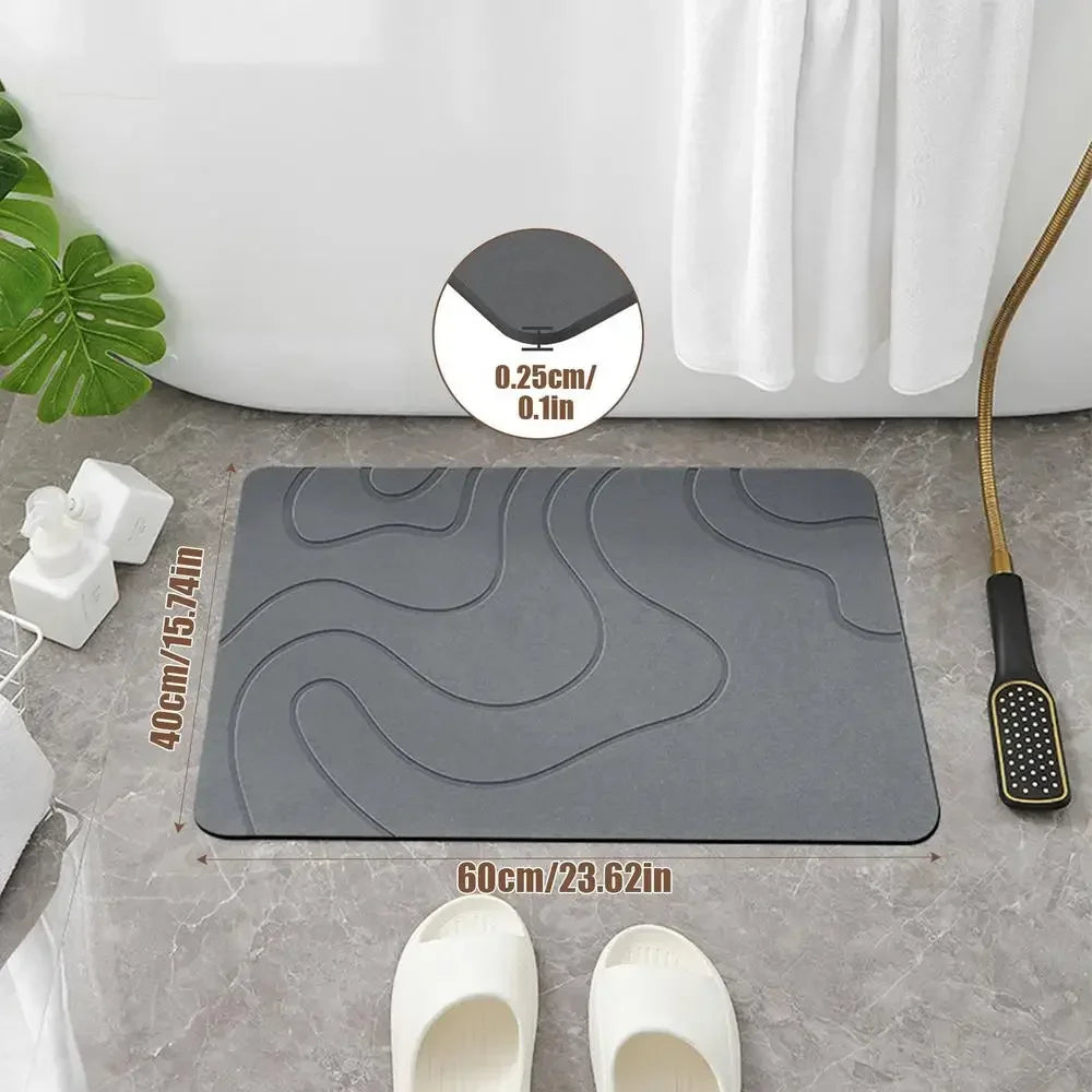 Indoor Diatomite Stone Bath Mat, Soft Diatomite Mud Mat, Water Absorption, Quick-Drying, Entrance Rugs