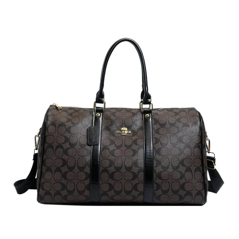 Weekend Getaway Large Duffle Travel Bag, Monogram Canvas Carry On Bag for Business Trip Gym Overnight