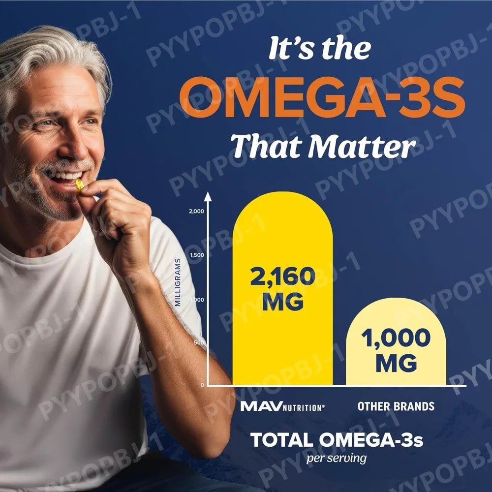 Omega 3 3600 Mg Aceite De Pescado EPA 1300 Y DHA 860 Suplemento Alimenticio De Alta Potencia | Fórmula Sin Eructos| 60 Cápsulas