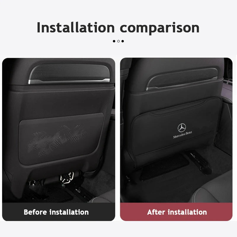 2Pcs Car Seat Back Anti-Kick Mat Protector Pad Cover Accessories For Mercedes Benz W212 W205 AMG ML W166 W176 W177 W213 W246 GLB