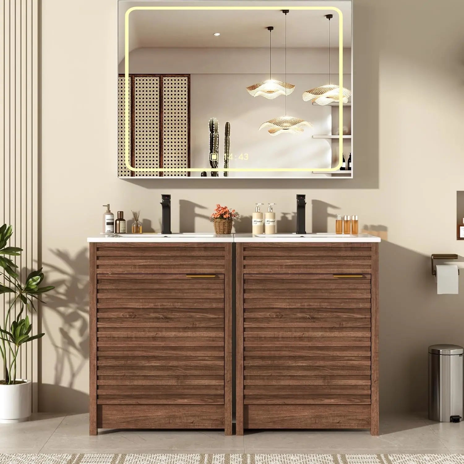 24 Inch Bathroom Vanity with Sink, Mid-Century Modern Bathroom Vanity with Storage Cabinet, Freestanding Bathroom, Customized