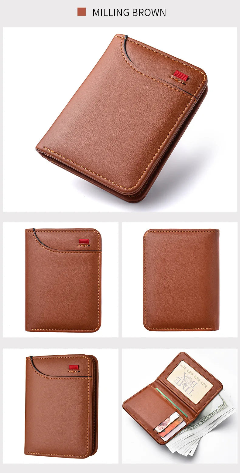 Car Emblem Soft Wallet Leather Mini Credit Card Purse Portable Small Wallet For Ferrari Roma Spider SF90 Competizione LaFerrari