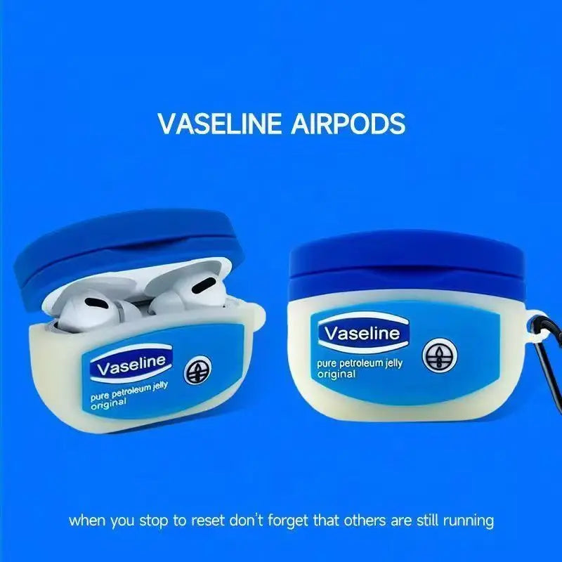 For AirPods 4 3 2 1 Pro Pro2 Pro3 Earphone Case 3D Creative vaseline Case Silicone Protective Headphone Box With Pendant Cover