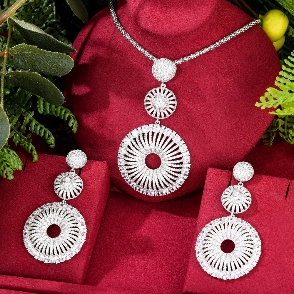 GODKI Luxury 2PCS Nigerian Jewelry sets For Women Wedding Cubic Zircon CZ Dubai Gold Bridal Accessory