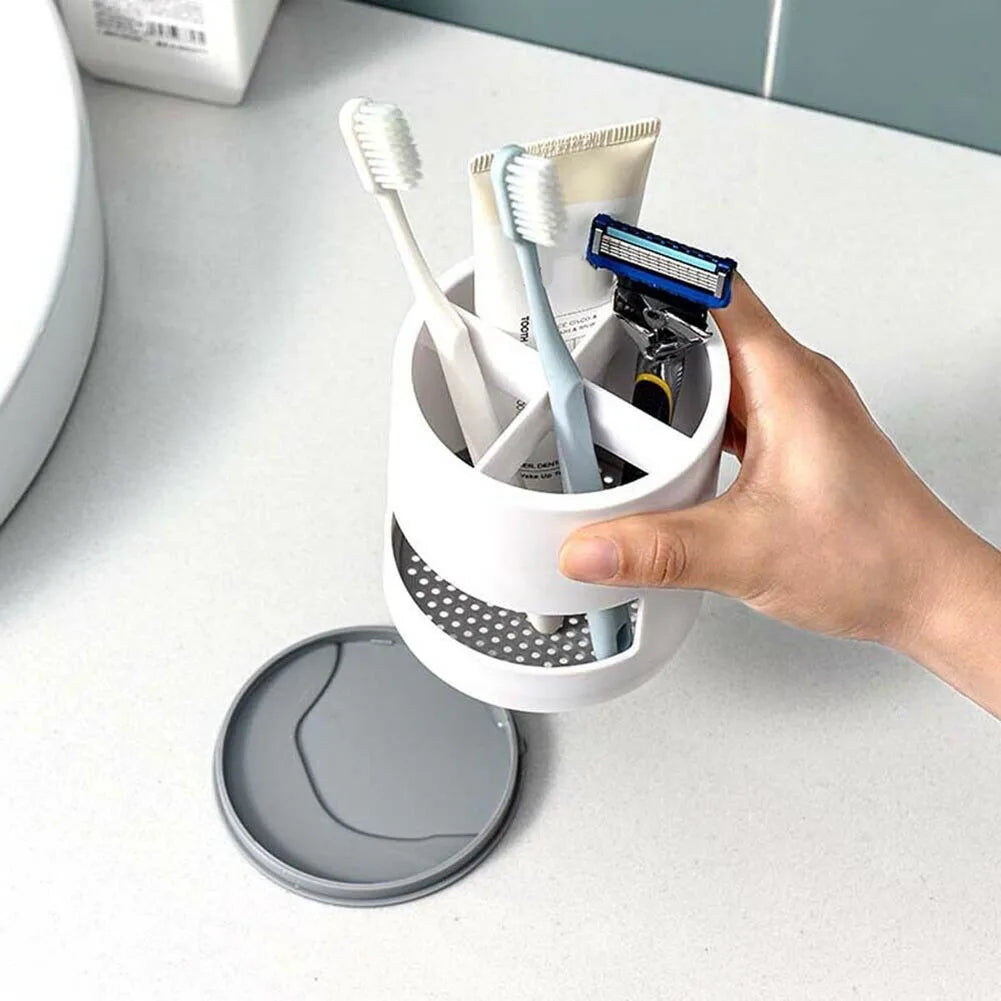 Electric Toothbrush Holder Plastic Storage Organizer Bathroom Toothpaste Holder Cup Box With Drain Holes Bathroom Accessories