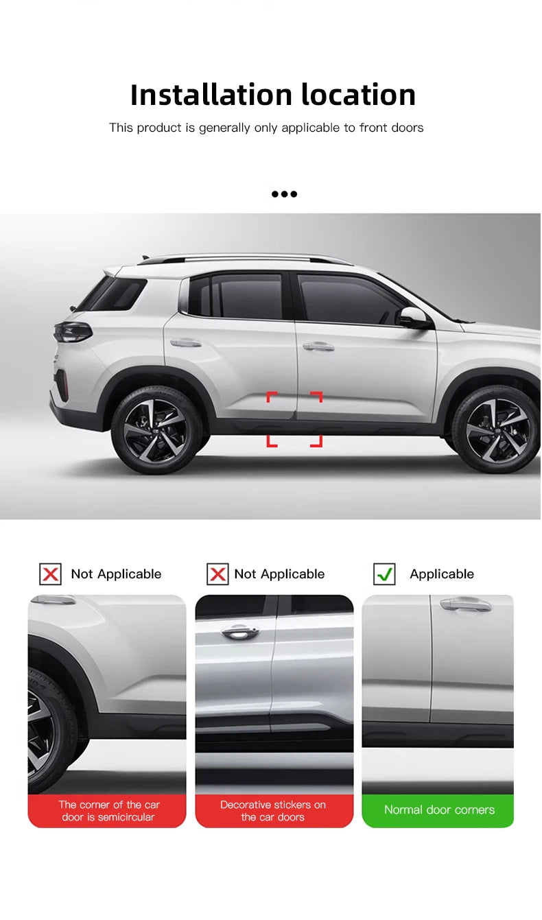 2Pcs Car Door Corner Protector Stickers Decoration For Toyota Land Cruiser Sienna Rav4 Prado Tacoma Yaris Rush Fortuner CHR Voxy