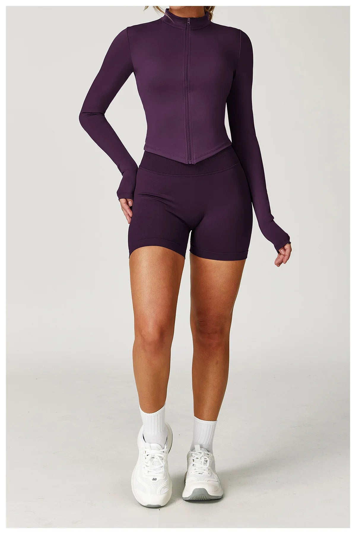 Seamless Yoga Set Gym Clothes 2PCS Women Sportswear Yoga Suits Tracksuits Fitness Long Sleeved Jacket Sports Bra Gym Leggings