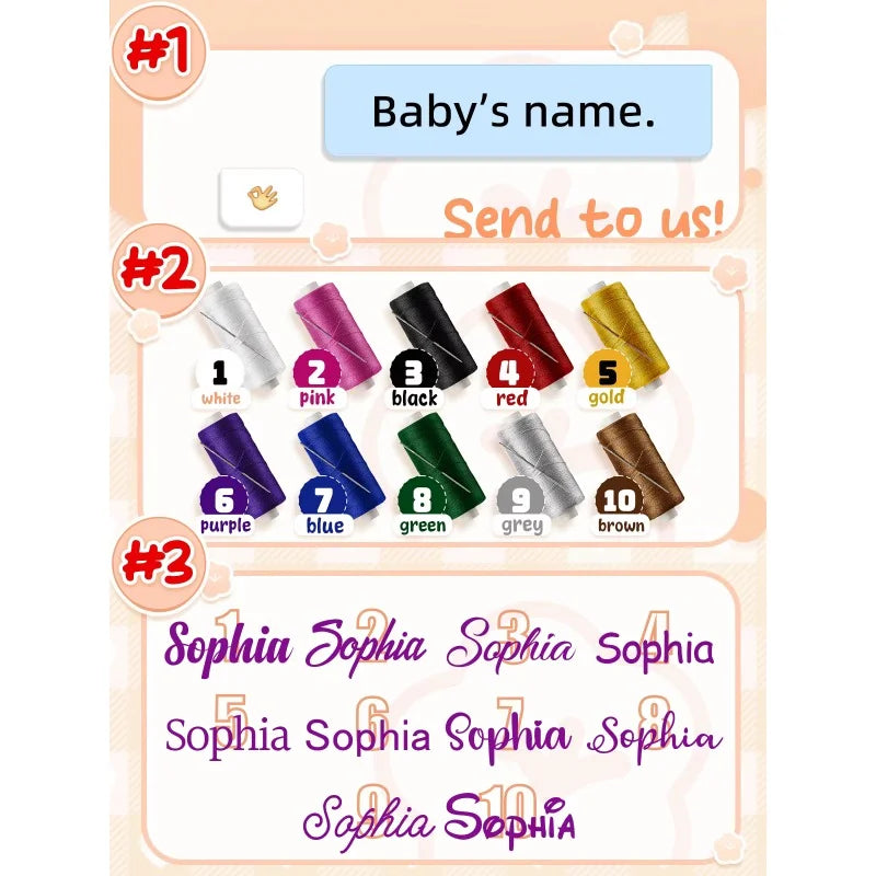 Personalized Embroidered Name Knitted Cotton Blanket Stroller Cover Kids Nap Blanket for Newborn Baby Shower Gift
