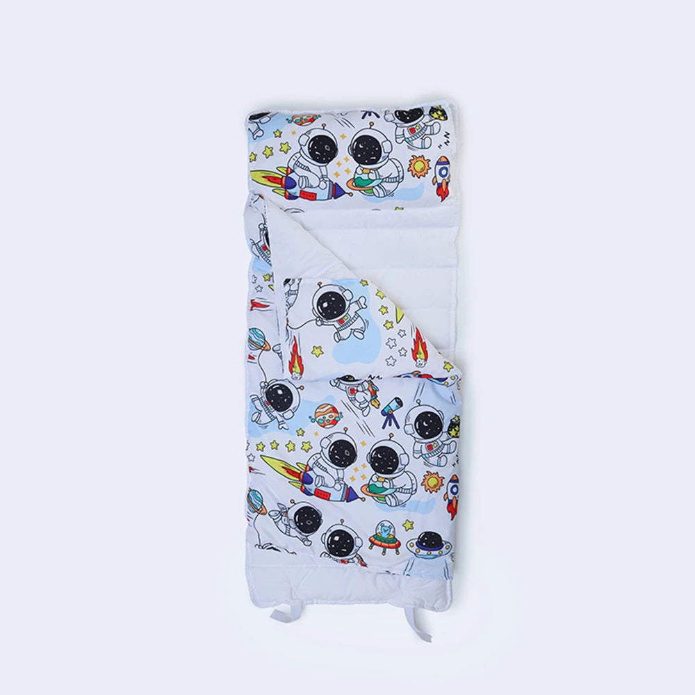 Toddler Nap Mat for Daycare Preschool: Kids Sleeping Bag with Pillow and Blanket Kindergarten Prek Naptime Slumber Bag Roll Up