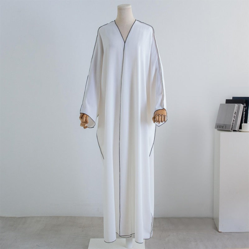 Muslim Out Abaya Smocking Sleeve One-piece Prayer Women Jilbab Cardigan Coat Islamic Clothing Dubai Saudi Robe Turkish