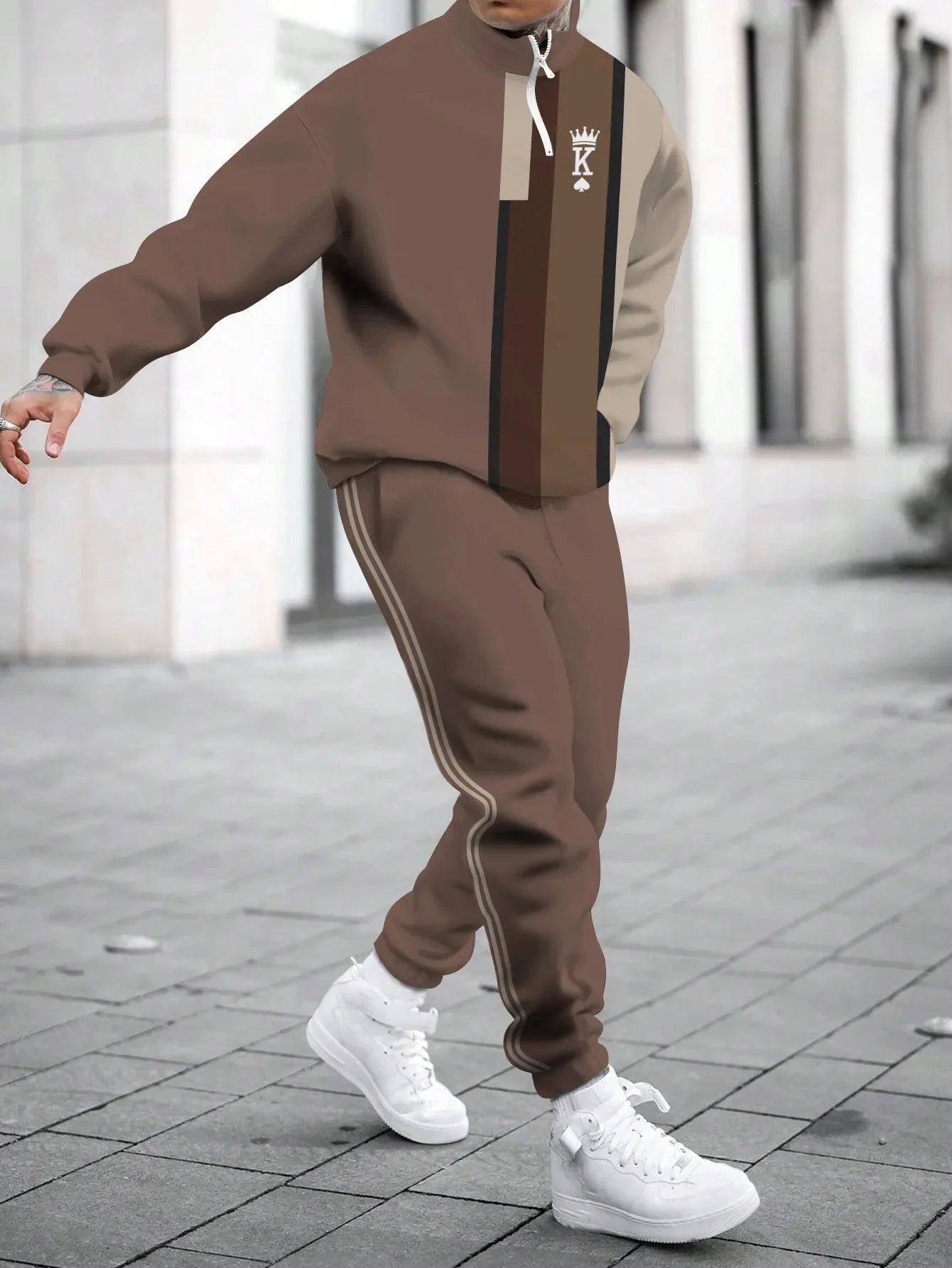 Men's Hoodie Sweatshirt 3D Print Casual Sportswear Long Sleeve Loose Fit Spring Autumn Set with Pants Polyester Fabric