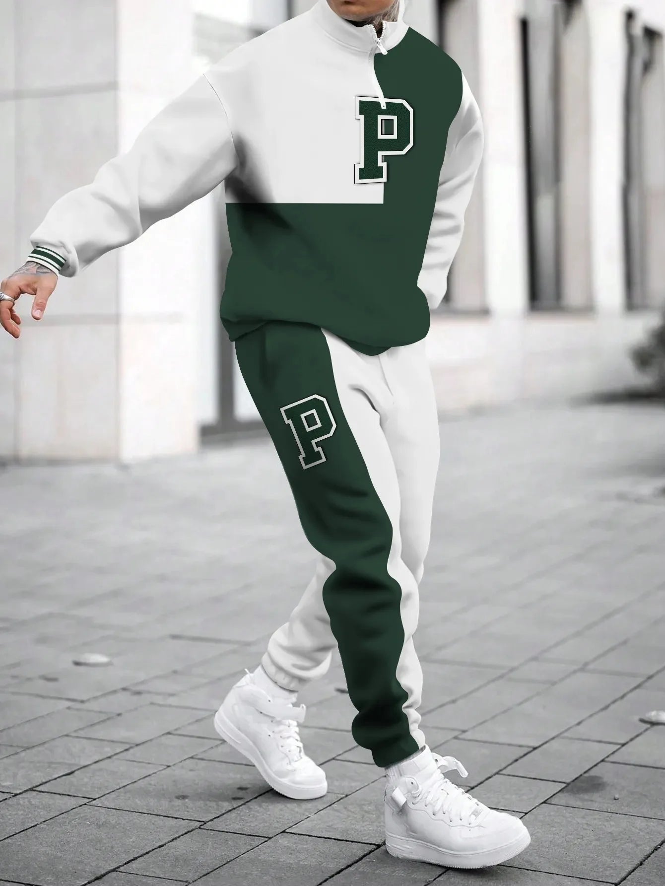 Men's Hoodie Sweatshirt 3D Print Casual Sportswear Long Sleeve Loose Fit Spring Autumn Set with Pants Polyester Fabric