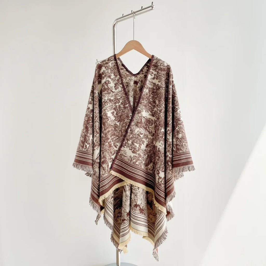 Warm Faux Cashmere Double-Sided Women's Scarf Spring Autumn Winter Air Conditioned Room Decorated Aslan Cape Fashionable Commute