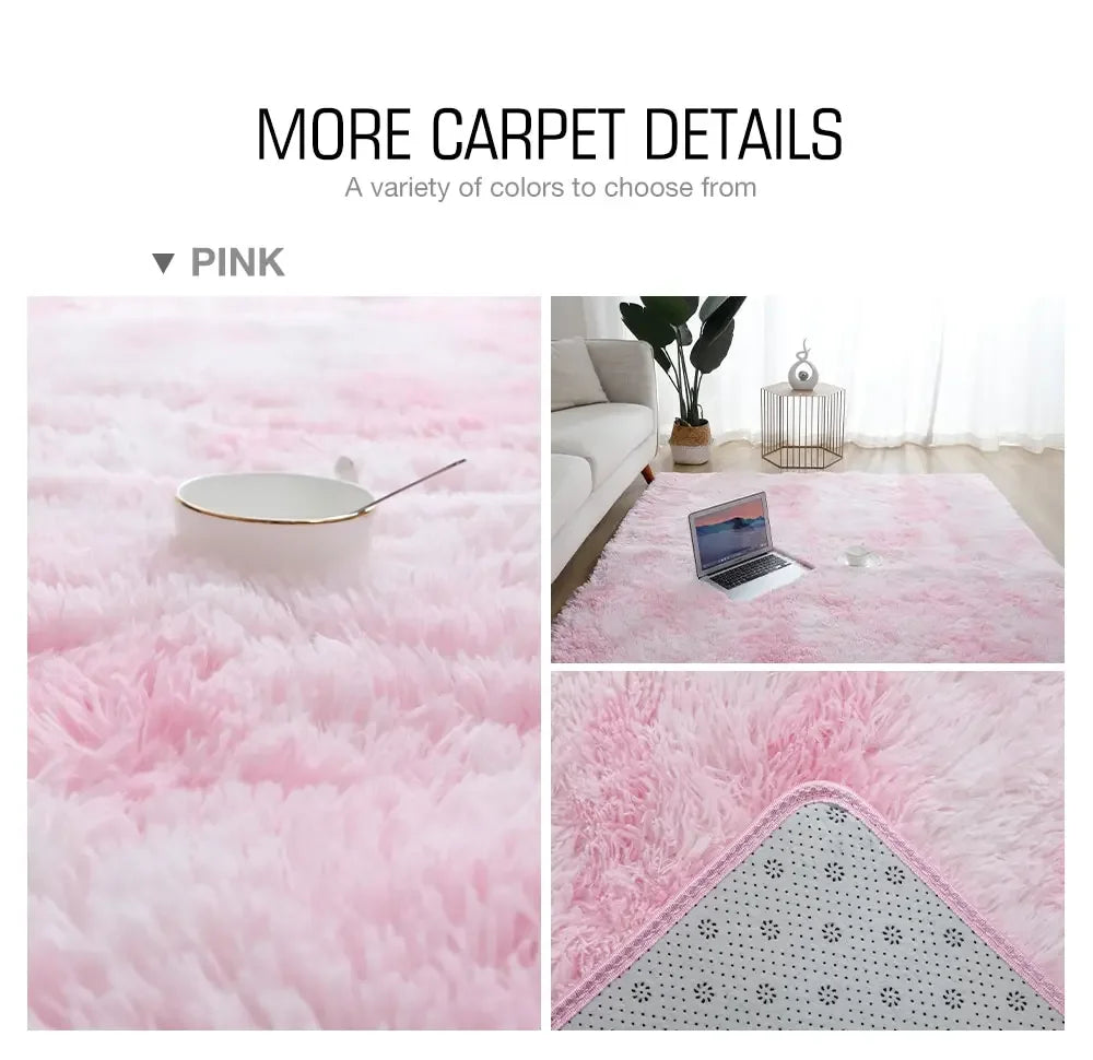 VIKAMA Silk Wool Carpet Bedroom Living Room Carpet Ins Style Scandinavian Home Floor Mats Home Decoration