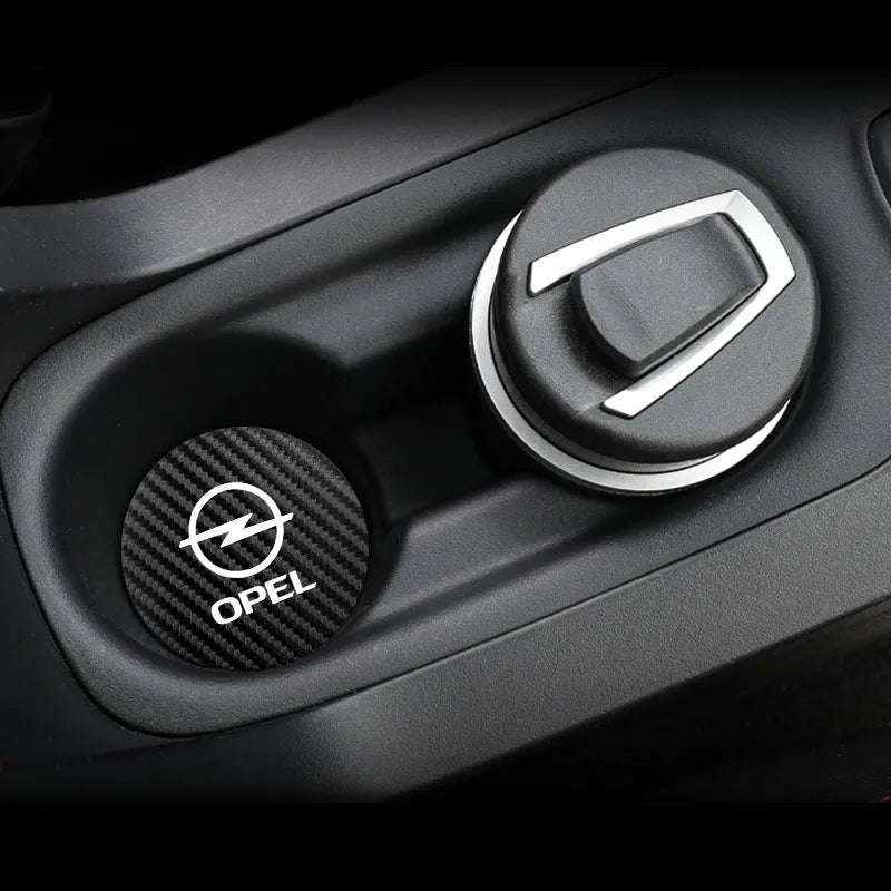 Leather Car Coaster Anti-Slip Water Cup Slot Pad For Opel Astra GTC Insignia Antara Meriva Zafira Vectra Mokka Corsa Grandland